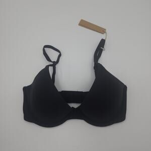 Skims Plunge T-Shirt Bra in Onyx Size 32D